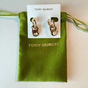 Tory Burch Small Gemini Hoop Earrings NWT